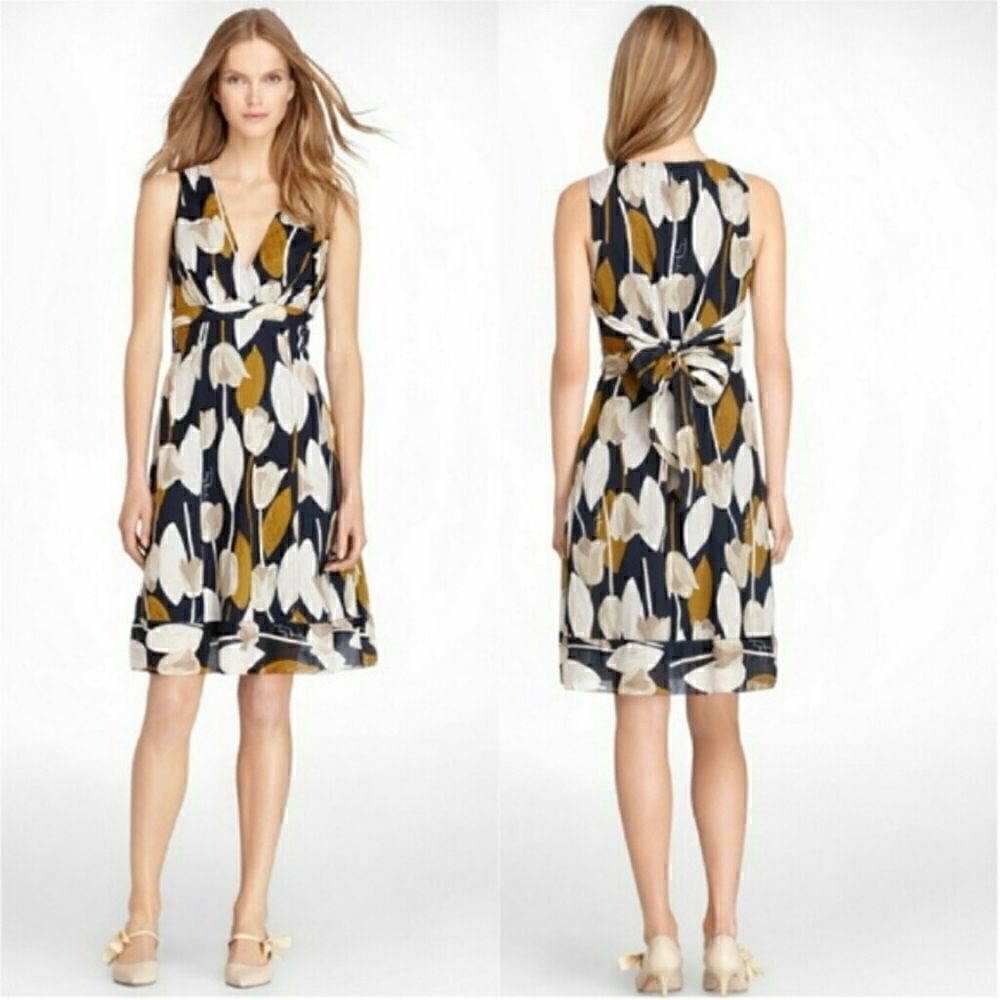 Tory Burch Normandy Blue Emmeline Tulip Print Dress 12